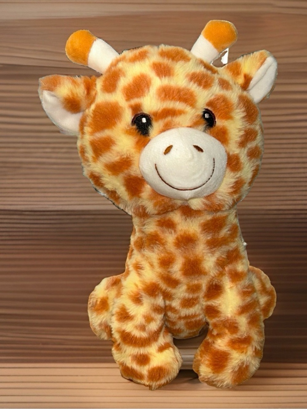 Greenbrier Toy Box Giraffe Plush Stuffed Animal 12” Smiling Rust And Yellow
